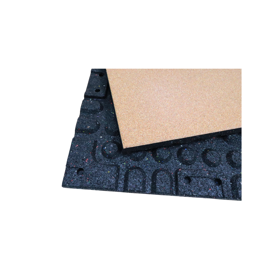 100%カラードット木目複合ゴム床タイル